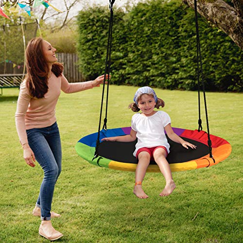 GOPLUS Schaukel, Nestschaukel, Garten Schaukel, Tellerschaukel, Kinder Rundschaukel bis 150 kg belastbar… – Bild 3