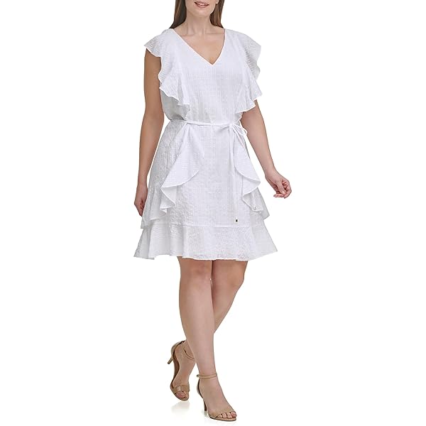 TOMMY HILFIGER WOMEN’S DRESS PLUS SIZE,WHITE,16W