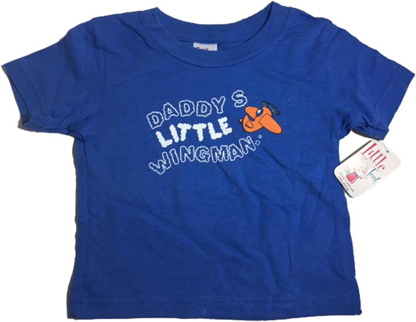 Little Teez Graphic Daddy's Little Wingman Funny Toddler Short Sleeve T-Shirt