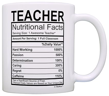 Buy Teaching Gifts Teacher Nutritional Facts Label Classroom