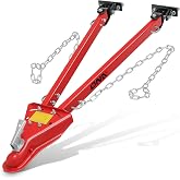 DNA Motoring Tow Bar 5000lbs Towing Capacity with Chains &amp; 8 Flanged Locknut Universal Towing Bar Coupler Fits 2-Inch Ball Hitch 41-Inch Opening Width for RV Car Trailer Truck, TOOLS-00658