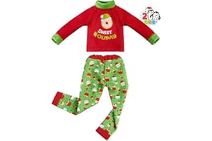 JOYIN 2PCS Santa Ugly Sweaters for Doll, Cupcakes and Donuts Themed Naughty Pajamas, Christmas Doll Clothes Accessories for Xmas Room Party Decorations Gifts