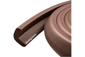 Roving Cove HeftyFit Edge Protector for Baby Proofing (6ft Large Edge Only), Heavy-Duty Soft Rubber Foam Furniture Edge Bumper Guards, Desk Edge Cushion, Wall Corner Covers, 3M Adhesive, Coffee Brown