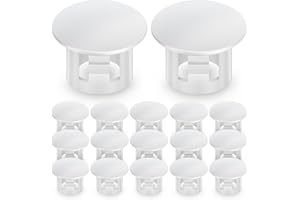 QCDENG 100PCS 5/16" White Plastic Plugs Hole, Round PA66 Plug Furniture Hole Decorative Cover