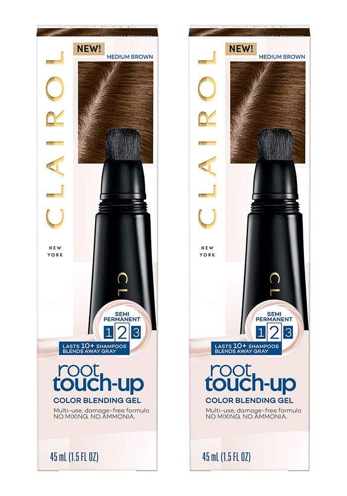 Clairol Root Touch-Up Semi-Permanent Hair Color Blending Gel, 5 Medium Brown, Pack of 2