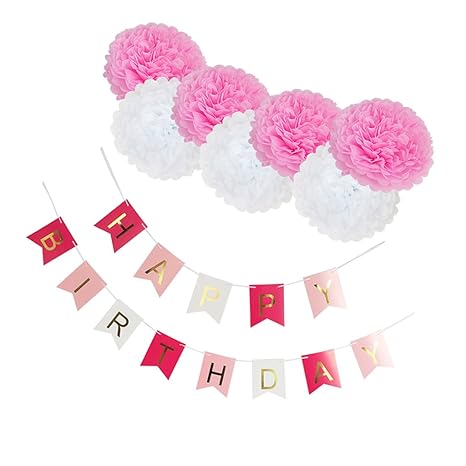 Buy C2k Paper Pom Poms Garland Banner Set For Mothers Day Kids