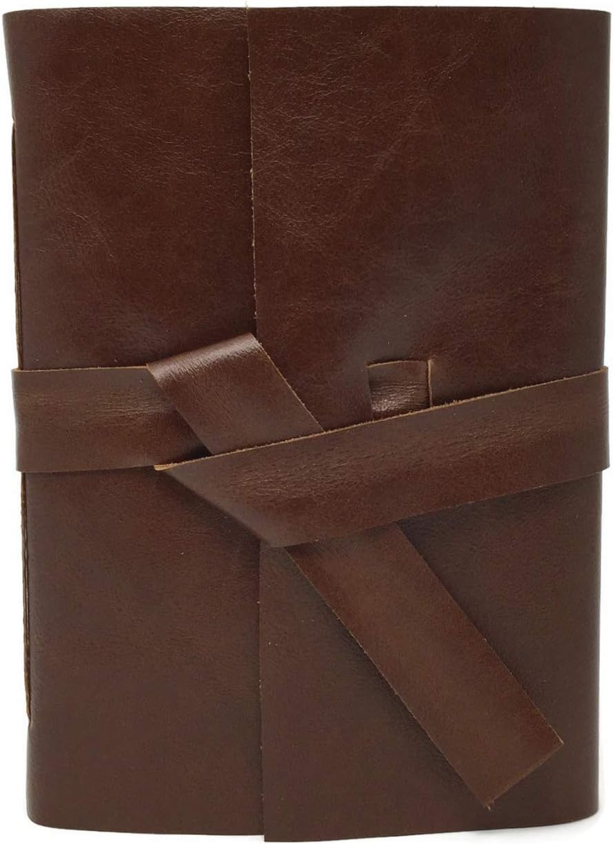 Mens Lined Leather Bound Journal, Large Handmade Writing Notebook for Him, Christmas Gift for Dad