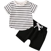 Aimaopao Toddler Baby Boy Summer Clothes Set Short Sleeve T-Shirt and Shorts Outfits for Boys