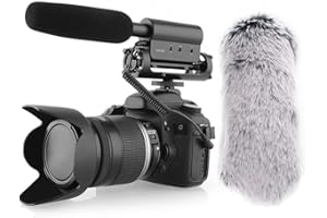 SGC-598 Interview Shotgun Microphone with Windscreen Muff, Cardioid Directional Condenser Video Mic for DSLR Camera Nikon Can