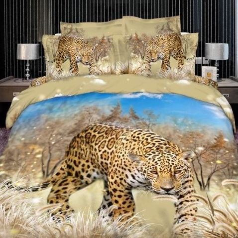 Home Textiles 100% Cotton Luxury Queen Size 3d bed set bedding set /bedclothes Animal Lion tiger leopard printed duvet cover bedspread HT 1 No 5