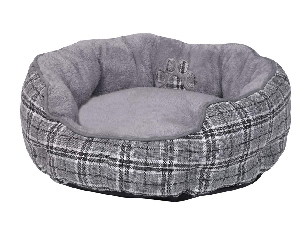 Nobby Comfort bed round classic KAPU grey checked; diameter 60 x 20 cm