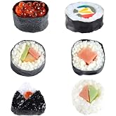LONG XIN SERIES 6 Pcs Realistic Fake Sushi Prop for Restaurant Display | Realistic Onigiri Dessert, Decoration Display Props Model, For Restaurant Display, Photography, Party Decor