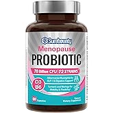 Surebounty Menopause Probiotic Supplement for Women, 70 Billion CFU, with Akkermansia Muciniphila, Vitamins B6 & D3, Botanicals, for Hormone Balance, Hot Flashes, Night Sweats, Gut Health, 60 Capsules