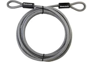 Master Lock 72DPF Steel Cable with Looped Ends, 15 ft. Long, 1 Pack, Black