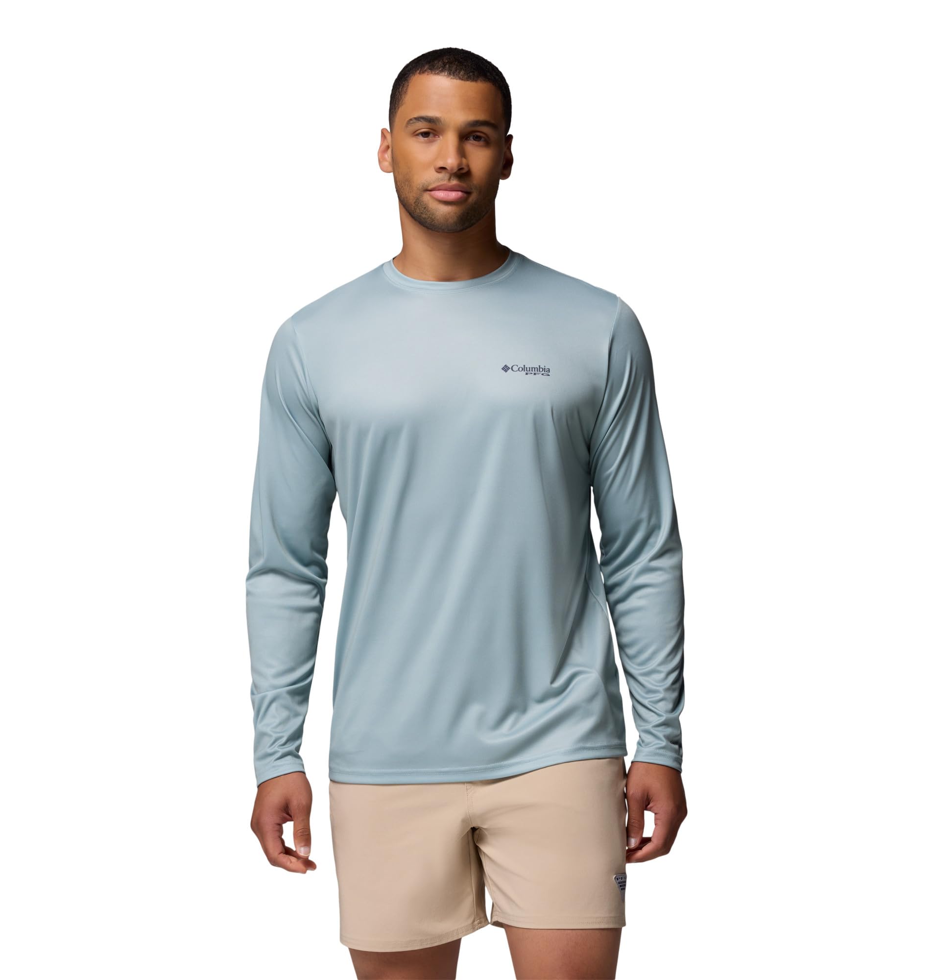 Columbia Mens Terminal Tackle PFG Fish Flag Long Sleeve, Crushed Blue/Nocturnal, 5X Image