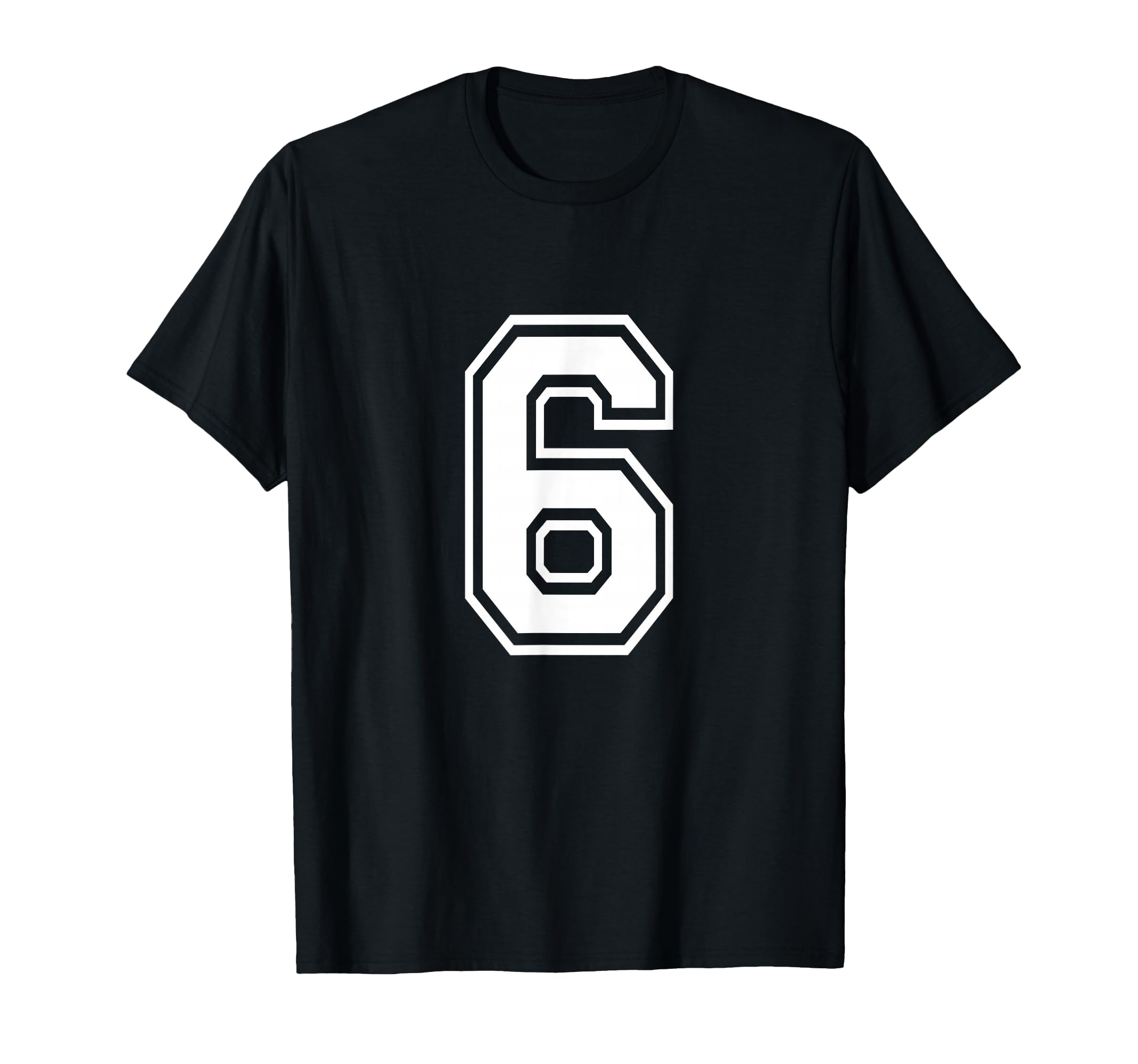Number 6 Varsity Sports Team Jersey 6th Birthday 6 Years T-Shirt