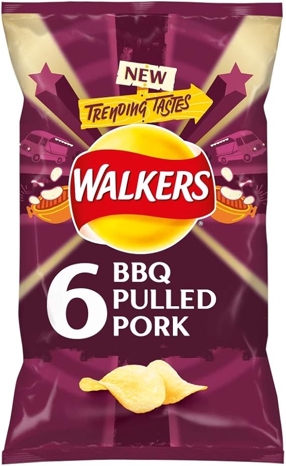 Walkers BBQ Pulled Pork Multipack Crisps, 6 x 25 g Amazon.co.uk Grocery