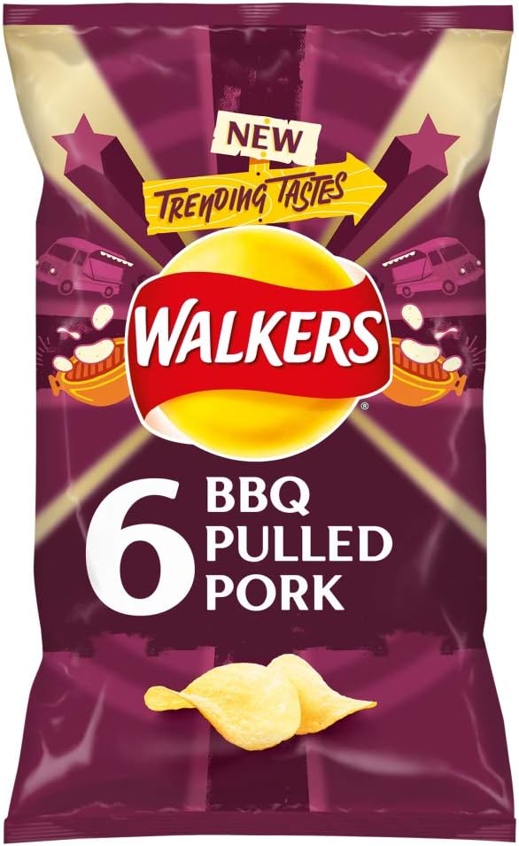 Walkers BBQ Pulled Pork Multipack Crisps, 6 x 25 g Amazon.co.uk Grocery