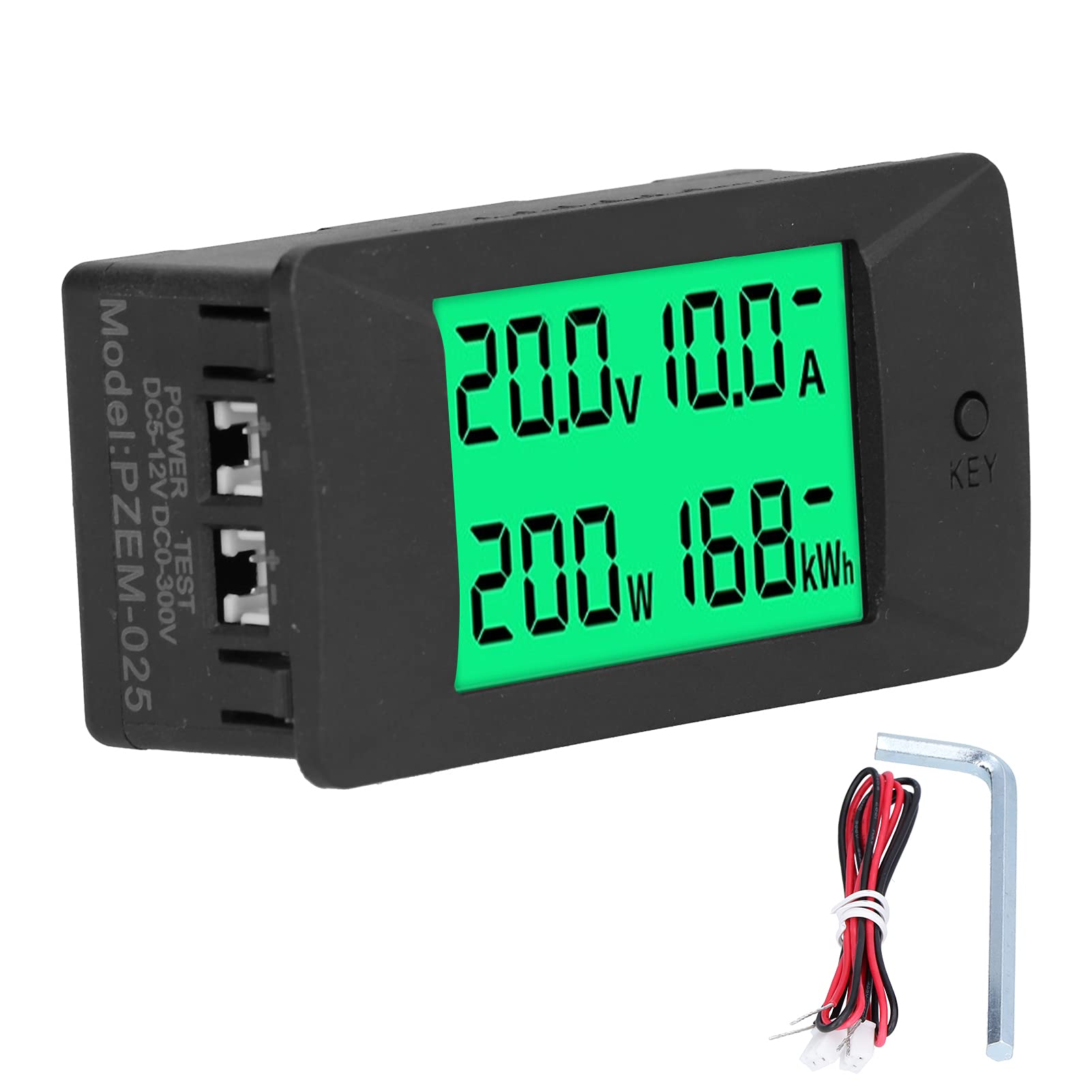LCD Digital Display Ammeter Voltmeter Multimeter, PZEM‑025 Energy Meter Voltage Current Indicator Voltmeter 50A, for Assembly Line Testing