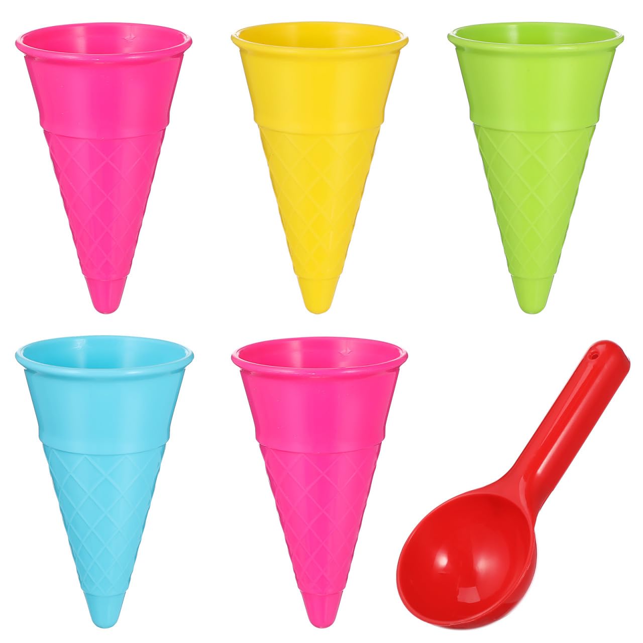 HEMOTON 1 Set 6pcs Ice Cream Cup Toys Sand Scoop and Cone Sand Ice Cream Cones Scoop Cones Children Ice Cream Cones Sand Ice Cream Toys for Beach Ice Cream Scoop