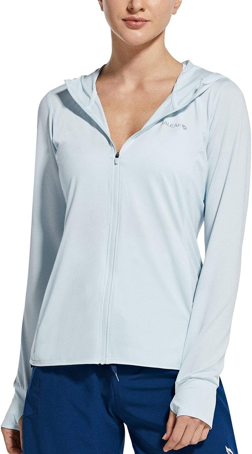 BALEAF Women's UPF 50+ Sun Protection Jacket Hooded Cooling Shirt with Pockets Hiking Outdoor Performance at  Women’s Clothing store