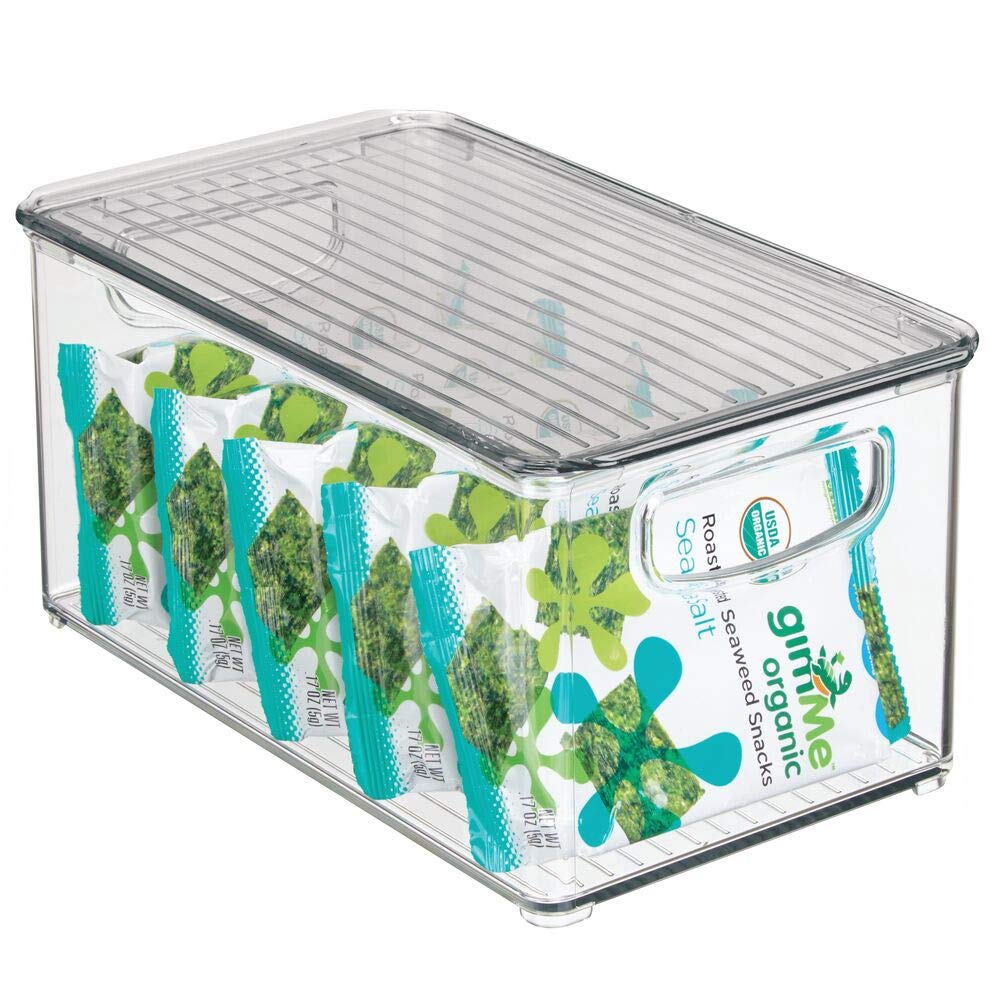 mDesign Juego de 2 cajas organizadoras con asas Organizador de