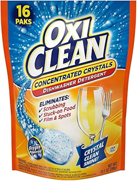 OXICLEAN EXTREME POWER CRYSTALS DISHWASHER DETERGENT PACKS, LEMON CLEAN, 16 COUNT