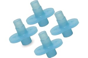 BUON BAMBINI Soft Sip Baby Food Pouch Toppers - 100% Silicone, Dishwasher-Friendly and Mess-Free Feeding for Babies 6 Months+, Universal Fit for All Brands, Ideal for Chunky Meals, and Travel - Aqua Blue, 4 Packs