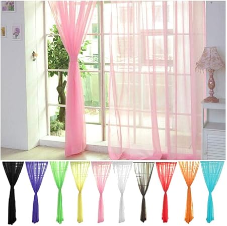 Amazon Com Lelinta 2 Piece Beautiful Sheer Window Elegance Tulle