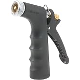 Gilmour Medium Duty Garden Hose Nozzle with Over Mold Grip, Hot Water Hose Nozzle for Watering and Cleaning
