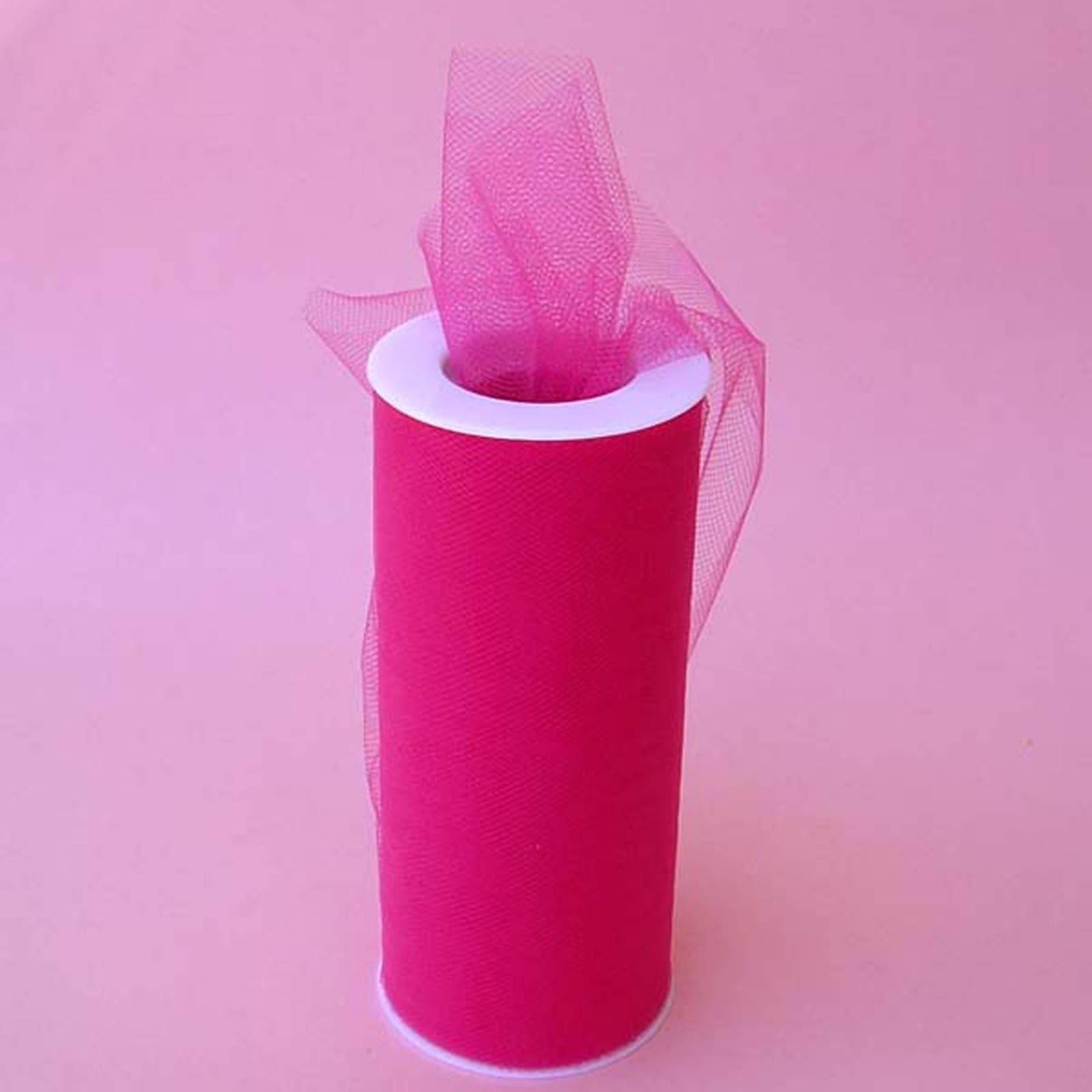 Gifts International Tulle Fabric Spool/Roll 6-Inch X 25 yards (75-Feet), Fuchsia (23)