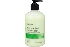 McKesson Antimicrobial Lotion Hand Soap with Aloe, 18 oz Pump Bottle [Pack of 1] - Herbal Scent, Keeps Hands Clean and Moisturized, Medical-Grade Soap