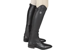 Huntley Equestrian Ultra Soft Custom Fit Along with Flexibility & Stability Premium Leather Half Chaps Maximum Grip & Durability Upper Swagger Tab & Metal Pendant