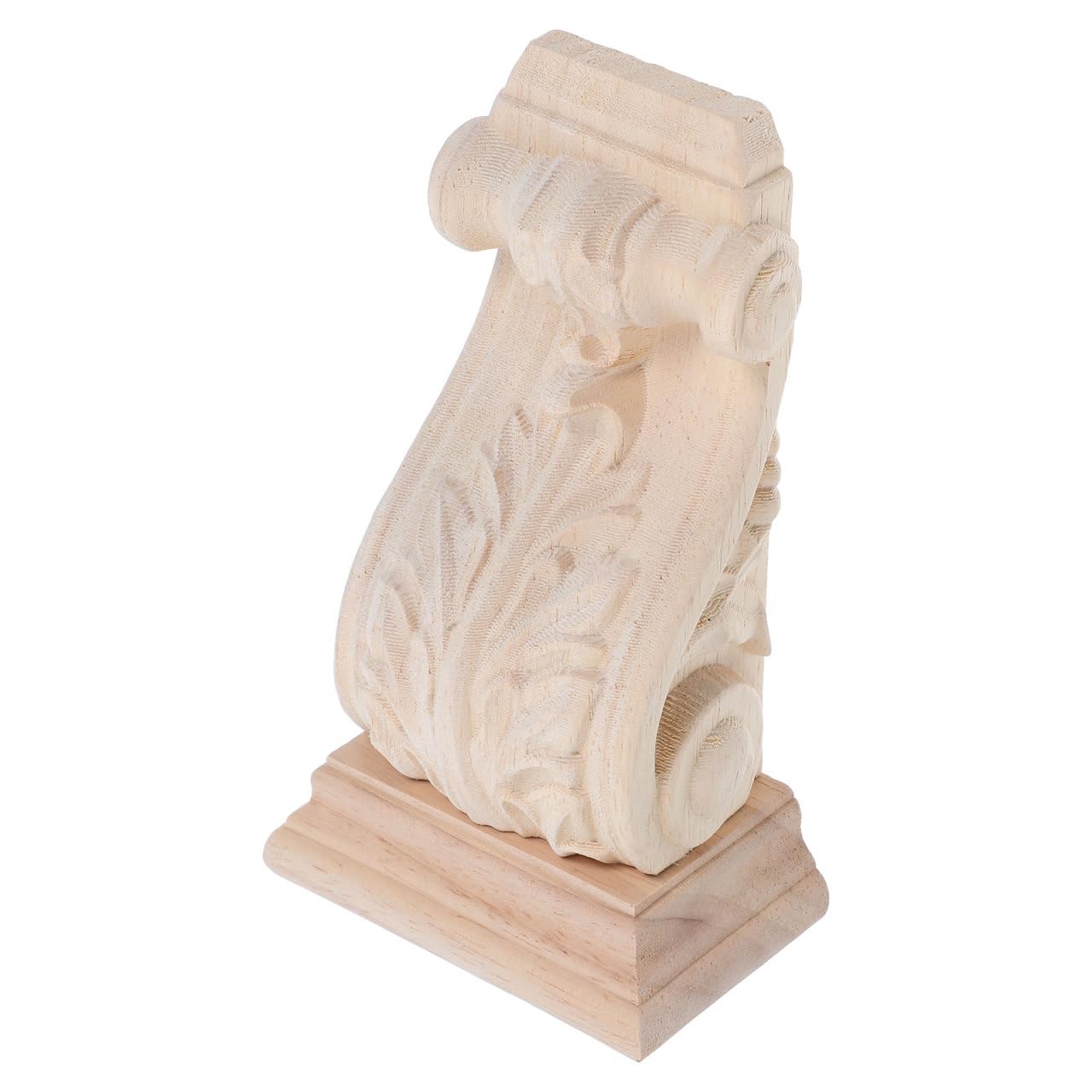 HEMOTON Rustic Wooden Corbel 5.59X3.15X2.00In Decorative Carved Solid Wood Applique Shelf Bracket for Kitchen Fireplace Mantels Doorway Wall Trim