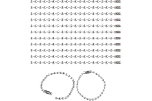 80 pcs 4 inch Bead Chains Connector Clasp,Bead Chain Ball Bulk with Pcs Matching Connectors Clasps for Necklace Hanging Dog T