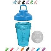 Shaker Bottle A Pure Pacific Blue 12Oz 400ml Made of PP5 | Small, Measurement Marks, Stainless Whisk Blender Mixer Ball, BPA Free, -4~248 &Atilde;&sbquo;&deg;F, Perfect for Nutrition, Protein, Keto, Juice Powder Shaking