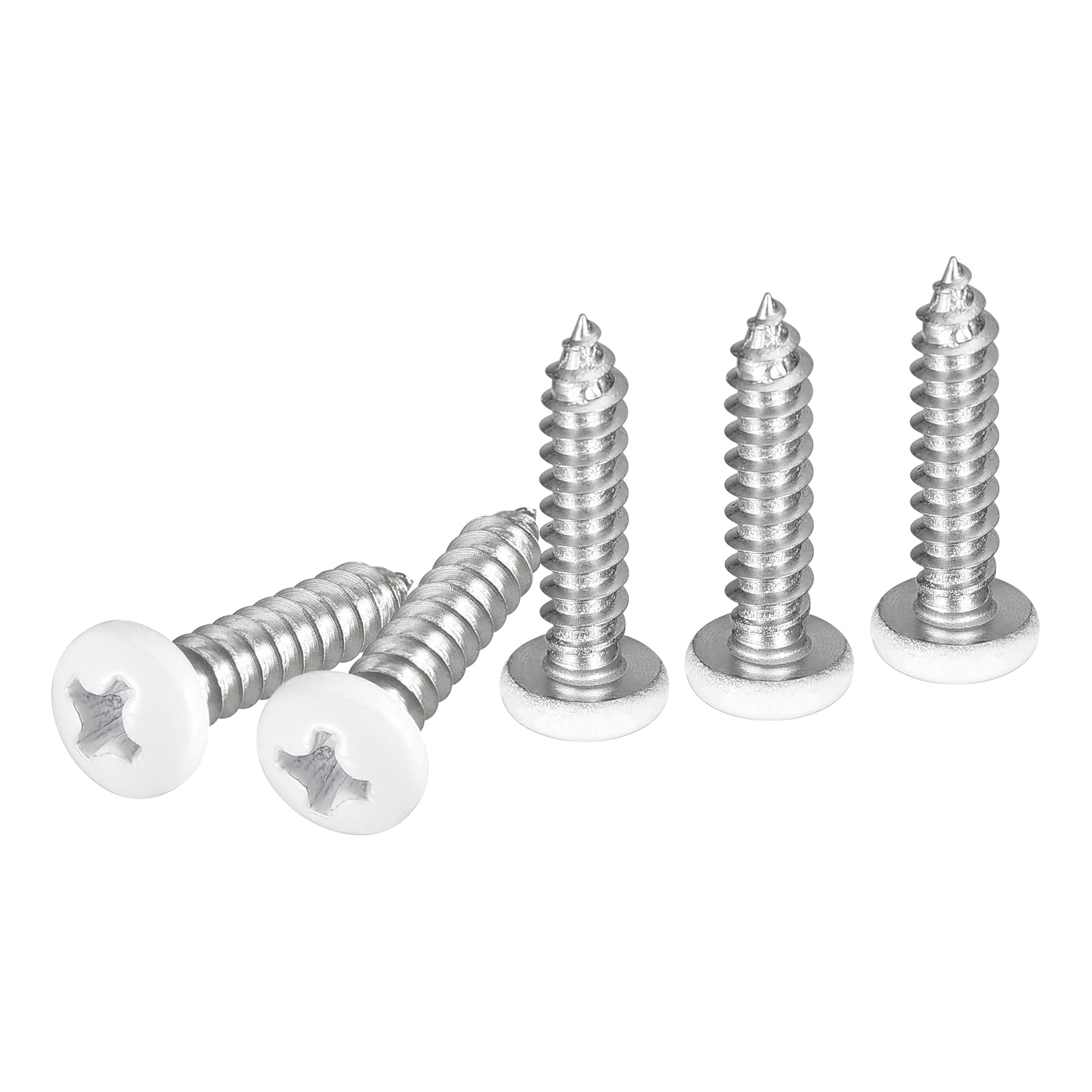 DTGN #8x3/4" White Screws 100Pack - 304 Stainless Steel Pan Head Phillips Sheet Metal Screw Self-tapping Screw Wood Screws