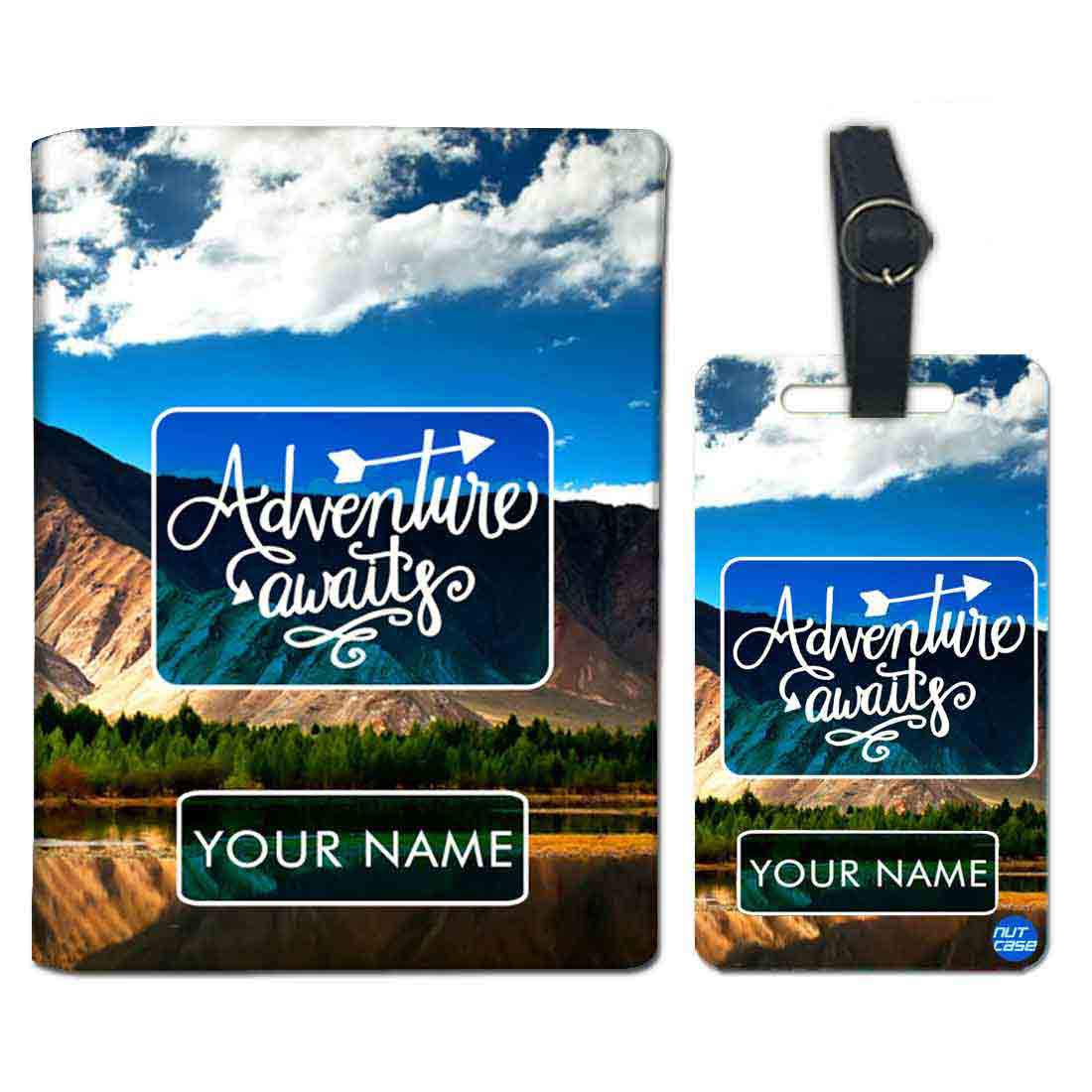 personalised passport holder and luggage tag gift set