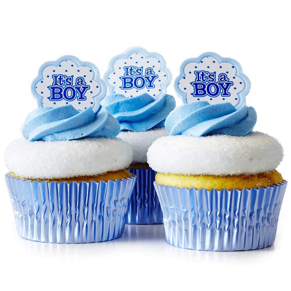 Amazon Com 24 Cakegirls Boy Baby Shower Cupcake Kit It S A Boy