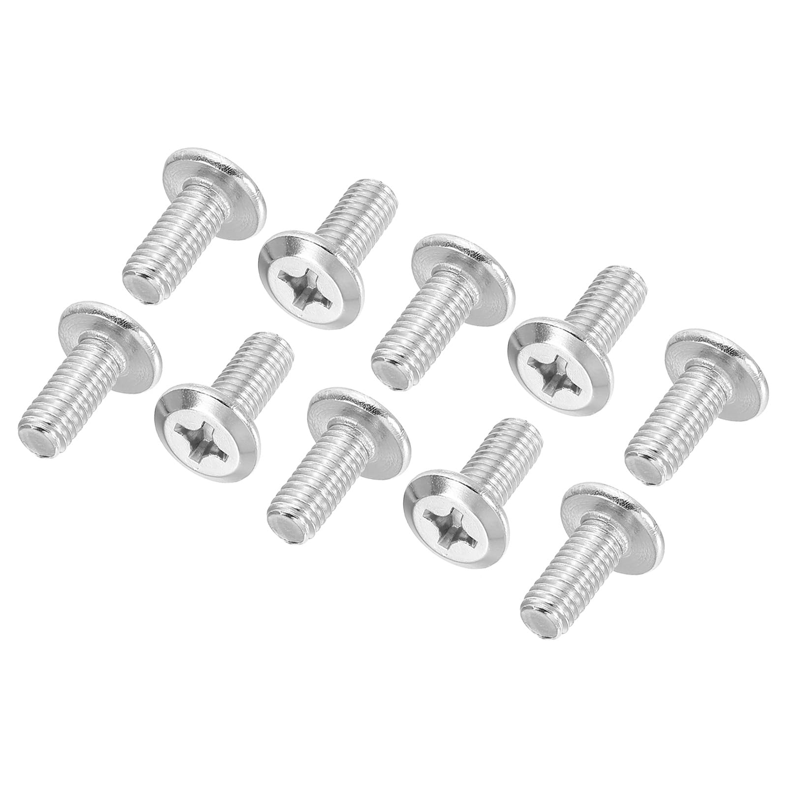 PATIKIL Flat Round Head Phillips Screws, 16 Pack M6-1 x 15mm Binding Screws 304 Stainless Steel 18-8 Full Thread, Phillips Drive Machine Screw Furniture Screw Connector Bolts