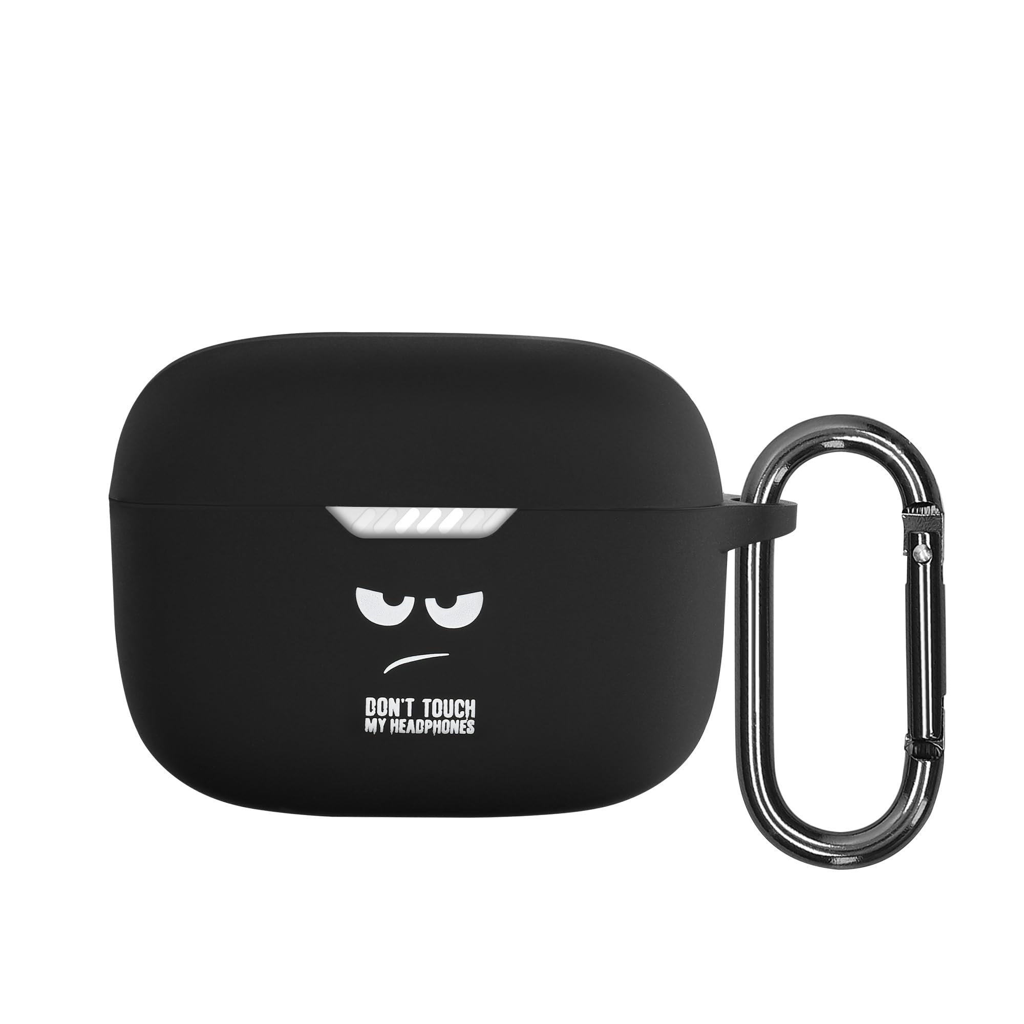 kwmobile Silicone Case Compatible with JBL Tune 230 NC TWS / T230NC / T235NC Case Cover - Don't Touch My Headphones White/Black/Black