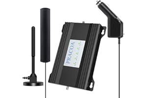 PRACOA RV Cell Phone Signal Booster Car Truck RV Cell Phone Booster Car Vehicle SUV Support All Carriers AT&T T Mobile Verizon Signal Booster Car Cell Booster for RV 5G 4G LTE 3G Band 13/12/17/5/4/66/2/25