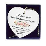 Daughter I Love You Ceramic Ornaments 3" Floral