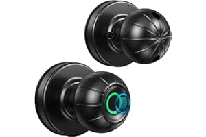 HAWKUNG Smart Door Knob, Fingerprint Door Knob Biometric Fingerprint Smart Door Lock Keyless Entry Door Lock for Home, Office, Hotel, Bedroom, Garage, Pantry, Apartment