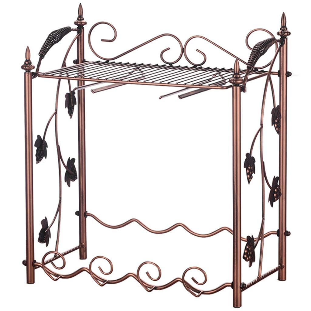 Amazon Com Wine Bottle Goblet Glass Holder Wrought Iron Stand