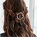 Joyci 1Pcs Creative Hoop Round Ponytail Holder Women's Geometric Metal Hair Pin (Rose Gold)