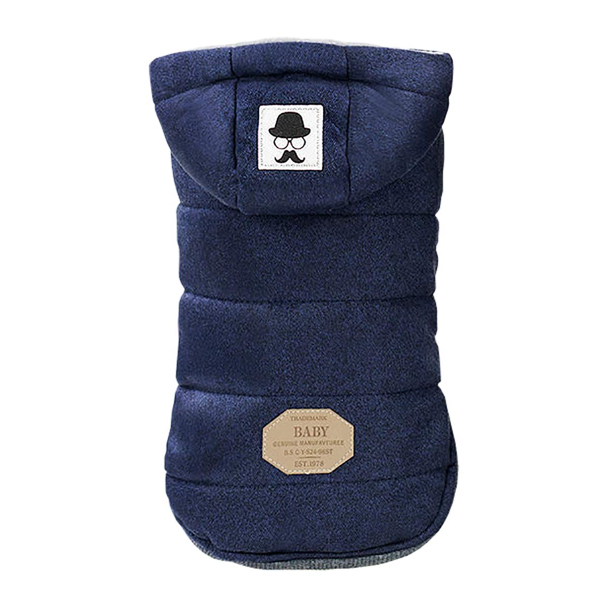 Dog Coat Dog Jacket Hoodie Cold Weather Coats Warm Coat Dog Clothes Winter Thick Clothes Dog Cozy Jacket for Small Dog Medium Cat (S, Blue)