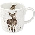 Royal Worcester Wrendale Designs Gentle Jack Mug | 14 Ounce Large Coffee Mug with Donkey Design | Made from Fine Bone China | Microwave and Dishwasher Safe