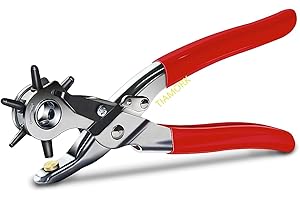 TIAMORK Belt Hole Puncher for Leather,Leather Hole Punch Belt Puncher Tool, Professional Revolving Plier Punch for Belts, Wat
