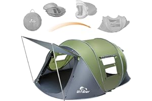 Orrstar Pop Up Tents for Camping 4 Person Waterproof Pop Up Tent Easy Up Setup Camping Tent 4 People 2 Big Doors Instant Tent Family Tent Popup